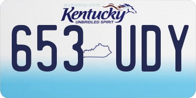 KY license plate 653UDY