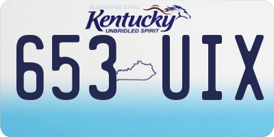 KY license plate 653UIX
