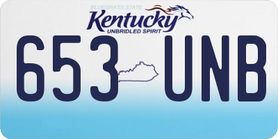 KY license plate 653UNB