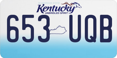 KY license plate 653UQB