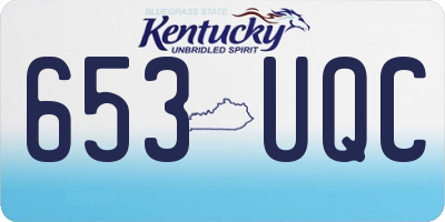 KY license plate 653UQC