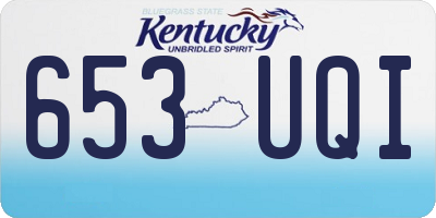 KY license plate 653UQI