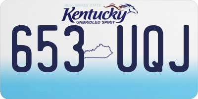 KY license plate 653UQJ