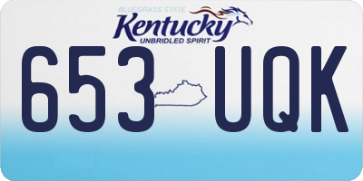 KY license plate 653UQK