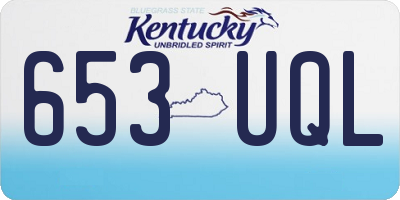 KY license plate 653UQL