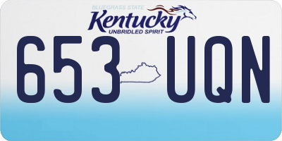 KY license plate 653UQN