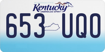 KY license plate 653UQO
