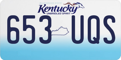 KY license plate 653UQS