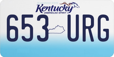 KY license plate 653URG