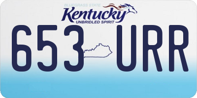 KY license plate 653URR