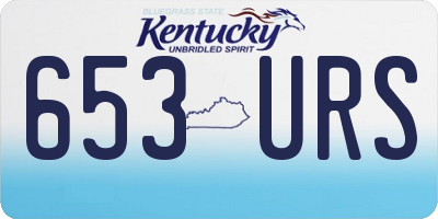 KY license plate 653URS