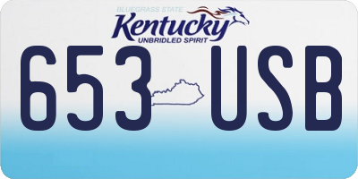 KY license plate 653USB