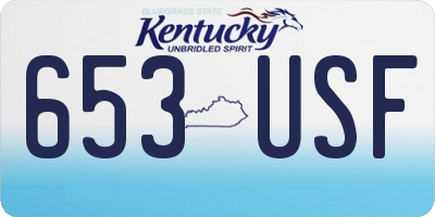 KY license plate 653USF