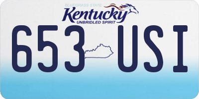 KY license plate 653USI