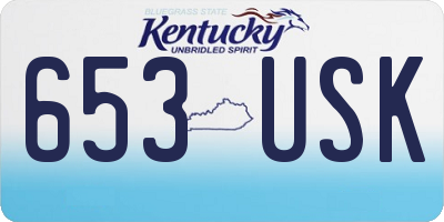 KY license plate 653USK
