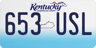 KY license plate 653USL