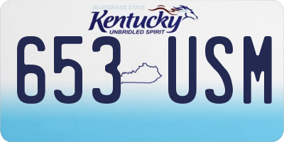 KY license plate 653USM