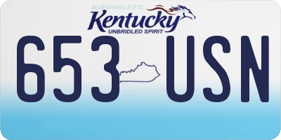 KY license plate 653USN