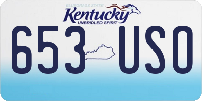 KY license plate 653USO