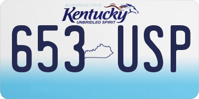 KY license plate 653USP