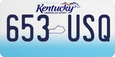 KY license plate 653USQ
