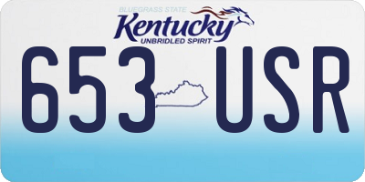 KY license plate 653USR