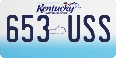 KY license plate 653USS