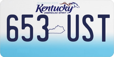 KY license plate 653UST