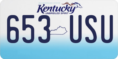 KY license plate 653USU
