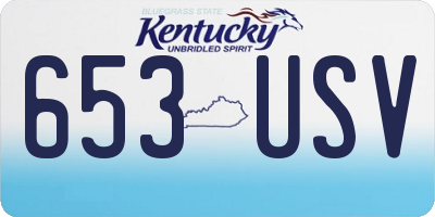 KY license plate 653USV