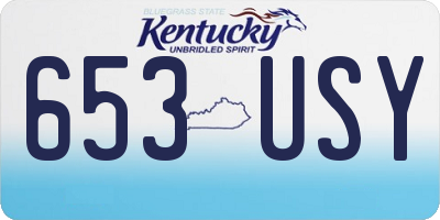 KY license plate 653USY