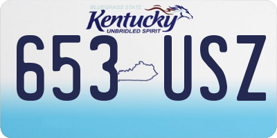 KY license plate 653USZ