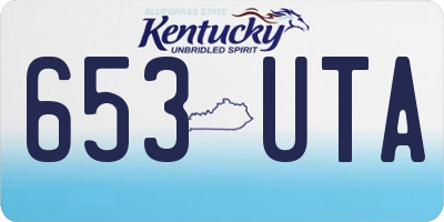 KY license plate 653UTA