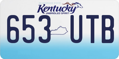 KY license plate 653UTB