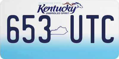 KY license plate 653UTC