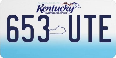 KY license plate 653UTE