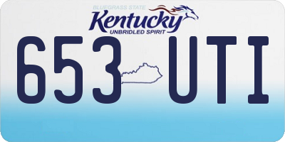 KY license plate 653UTI