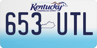 KY license plate 653UTL