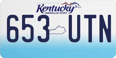 KY license plate 653UTN