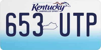 KY license plate 653UTP