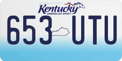 KY license plate 653UTU