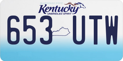 KY license plate 653UTW