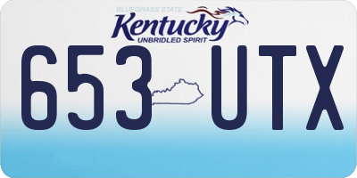 KY license plate 653UTX