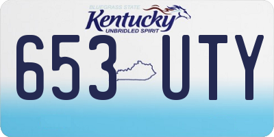 KY license plate 653UTY