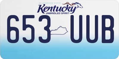 KY license plate 653UUB