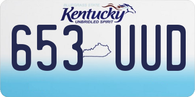 KY license plate 653UUD