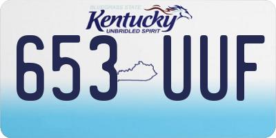 KY license plate 653UUF
