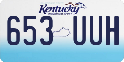 KY license plate 653UUH
