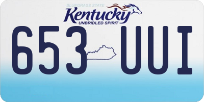 KY license plate 653UUI