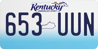 KY license plate 653UUN